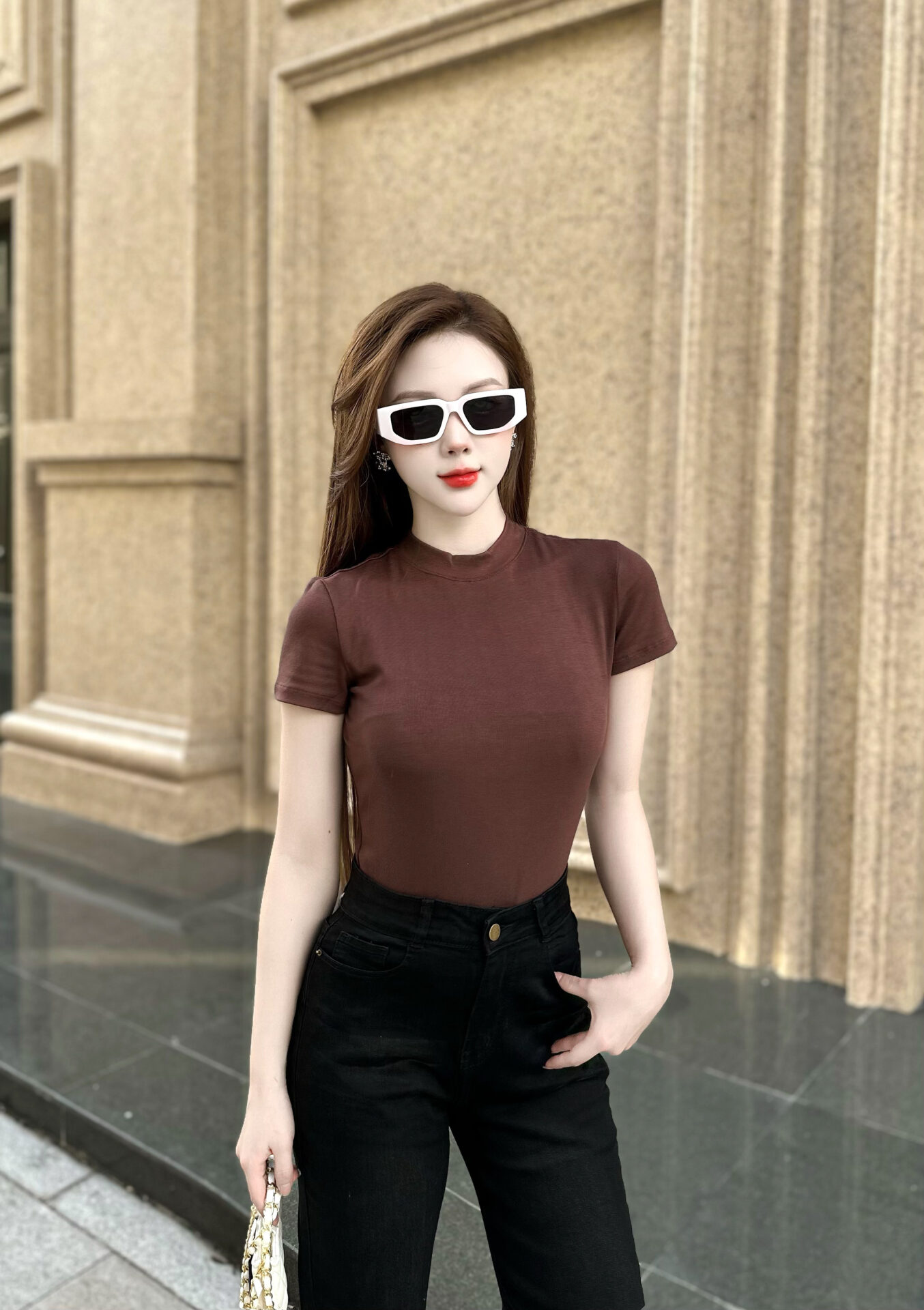 Quần Jeans Nữ Ống Vẩy Gấu Thường - Ảnh 5
