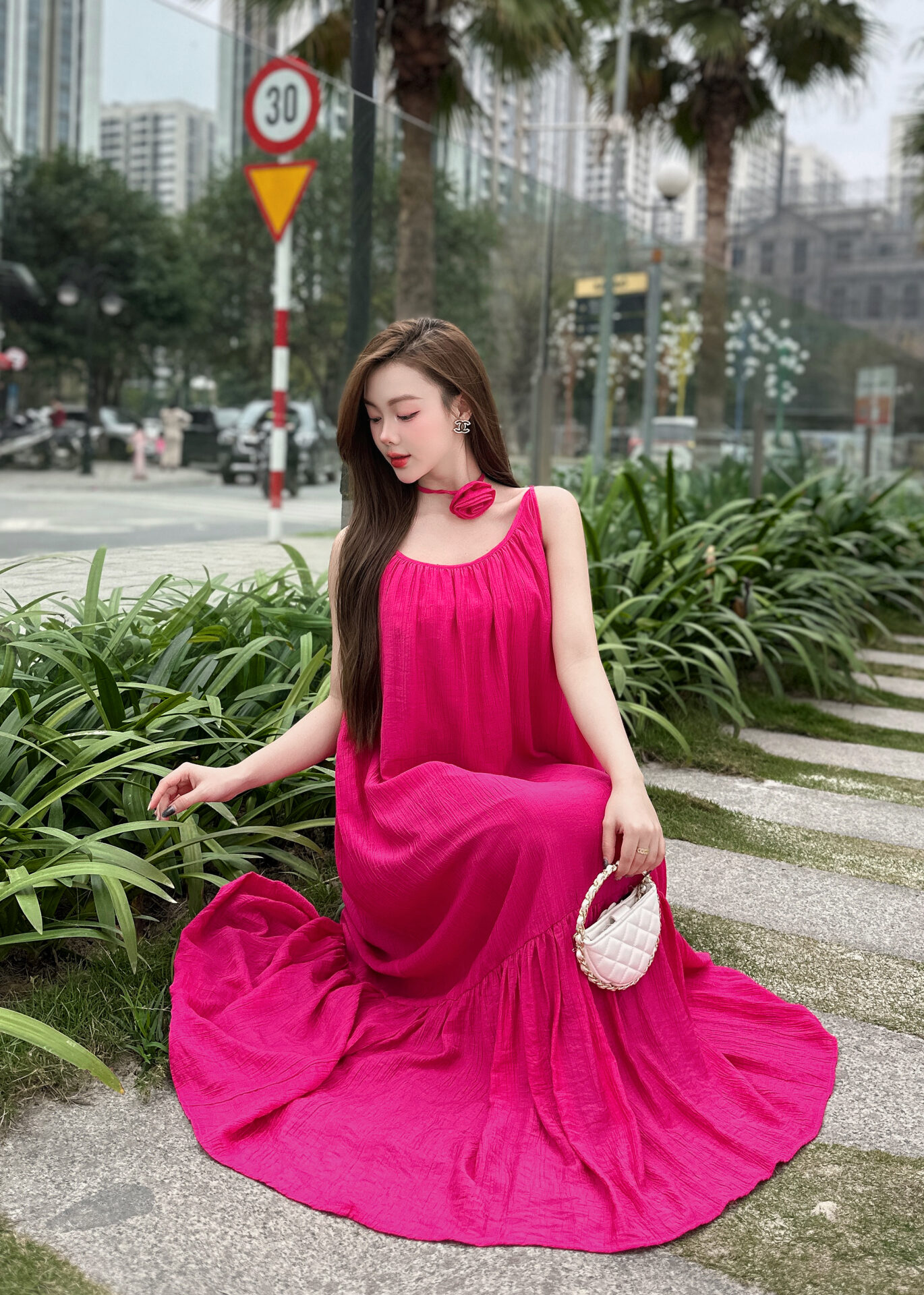 Váy Đũi Maxi hai dây freesize - Ảnh 6