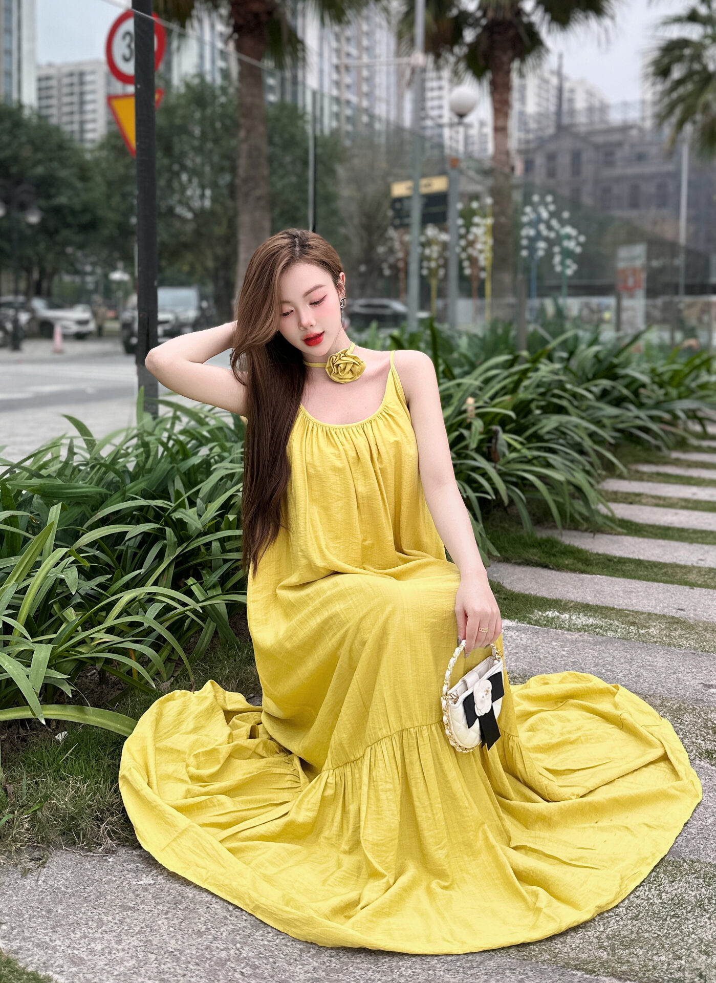 Váy Đũi Maxi hai dây freesize - Ảnh 4