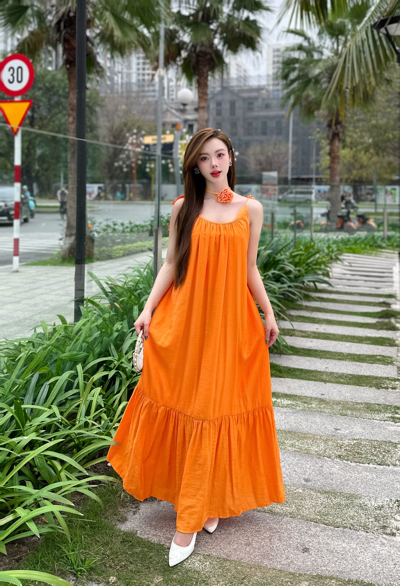 Váy Đũi Maxi hai dây freesize - Ảnh 9