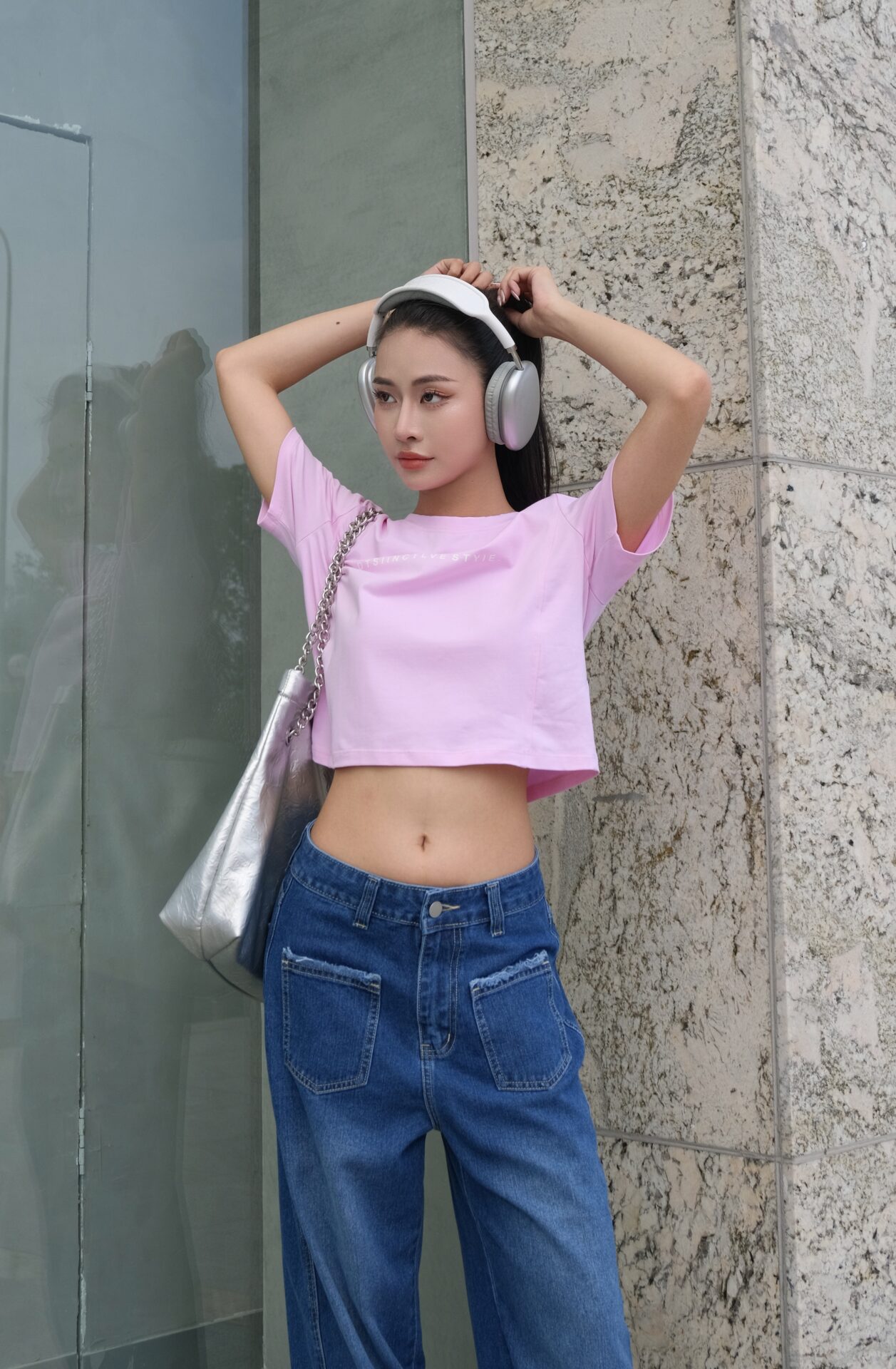 Quần Jeans Nữ Ống Đứng Túi Tua Rua - Ảnh 8