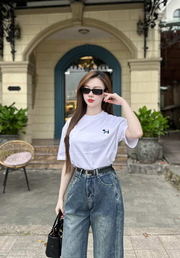 Áo Thun Nữ Cổ Tròn Thêu Ngực - Ảnh 3