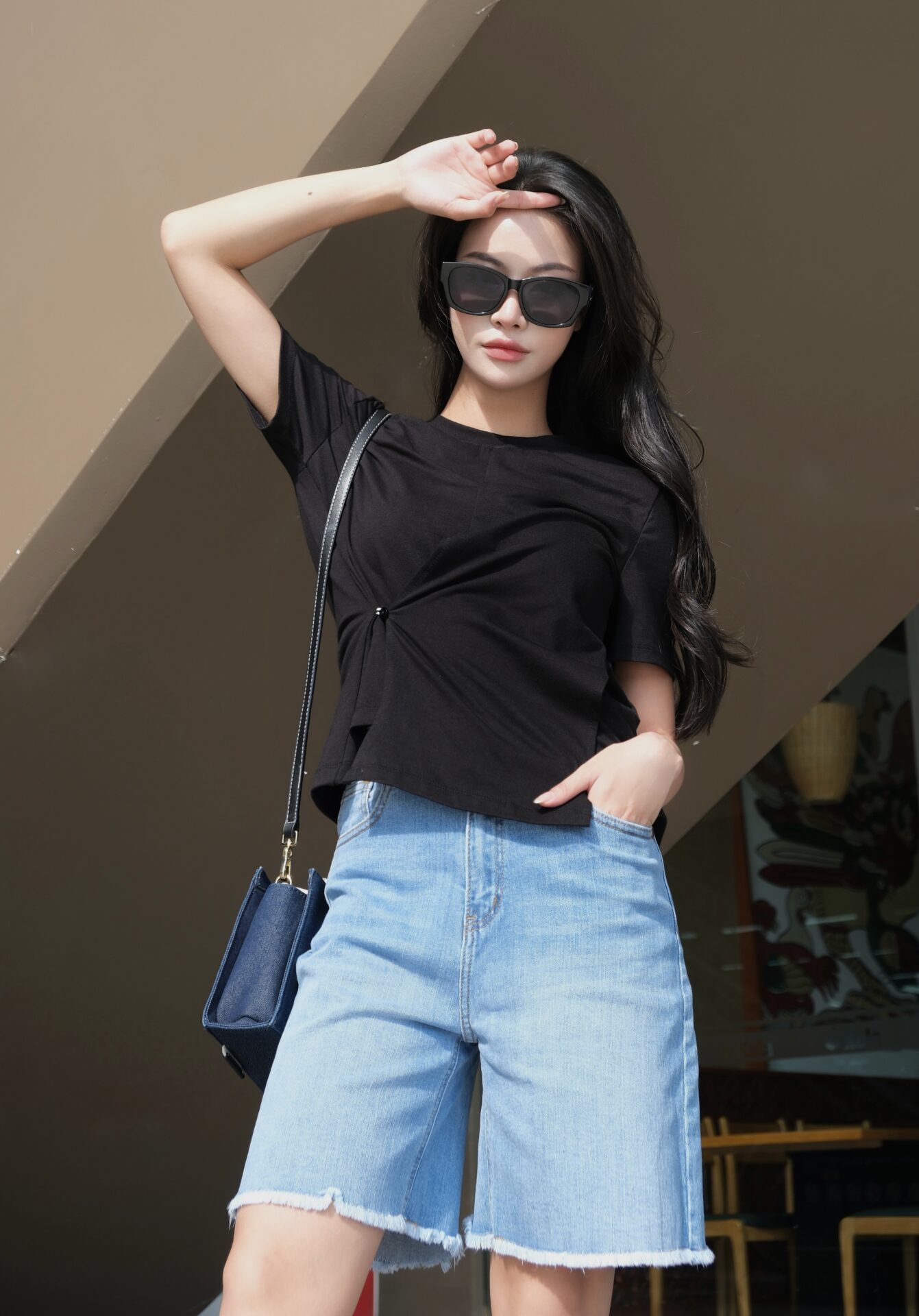Quần Short Jeans Ngố Tua Gấu - Ảnh 6